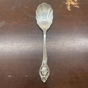 Reed & Barton STERLING Sugar Spoon Shell Silver 6" Antique Vintage